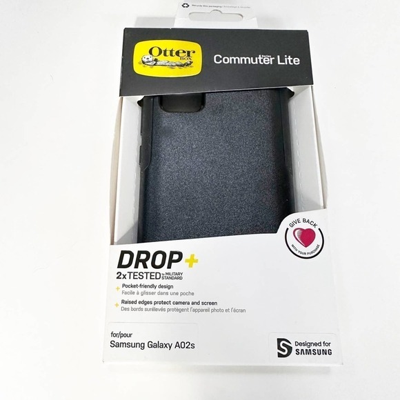 Samsung Galaxy A02s Otterbox Otter Box Black Case Commuter Lite - Picture 1 of 2